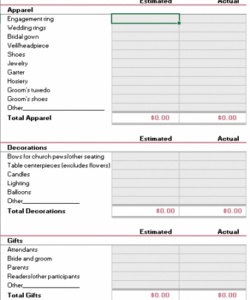 printable wedding budget template  free word templates basic wedding budget template pdf