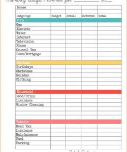 sample 10 monthly budget planner spreadsheet  excel personal balance sheet spreadsheet template for budget excel