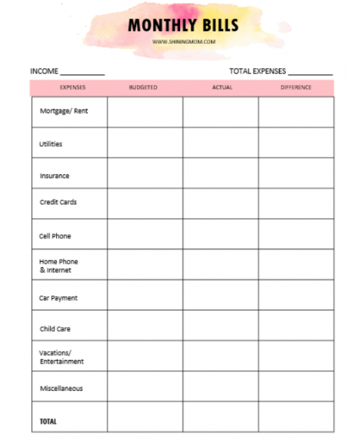 sample 11 cute printable monthly budget worksheets cute and free! budget template for single mom and toddler pdf
