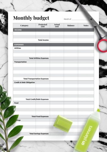 Monthly Budget Planner Template Printable – Dremelmicro