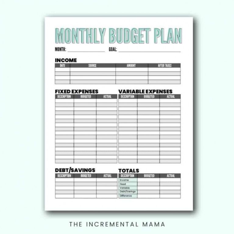 Sample Free Blank Budget Worksheet Printables To Take Charge Of Blank ...