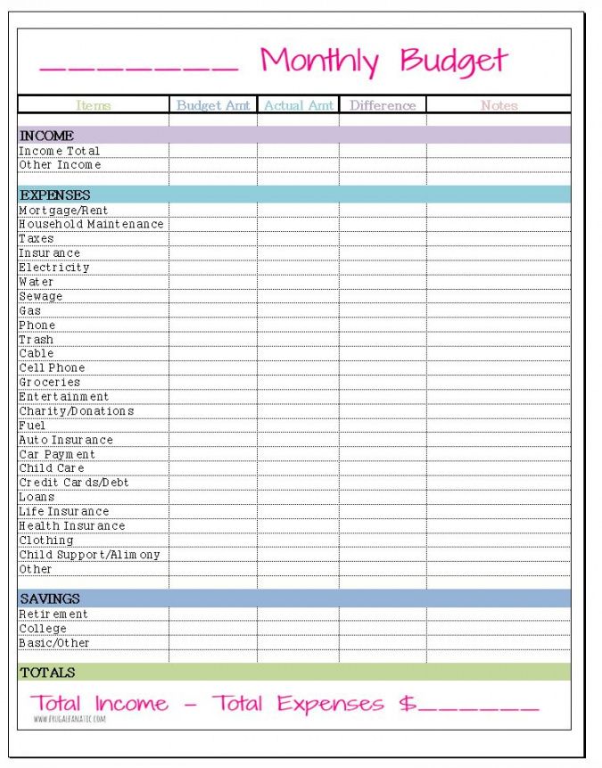 sample free monthly budget template monthly budget free template personalsize planner word