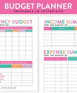 sample monthly budget planner  cute diaries cute monthly budget calendar template