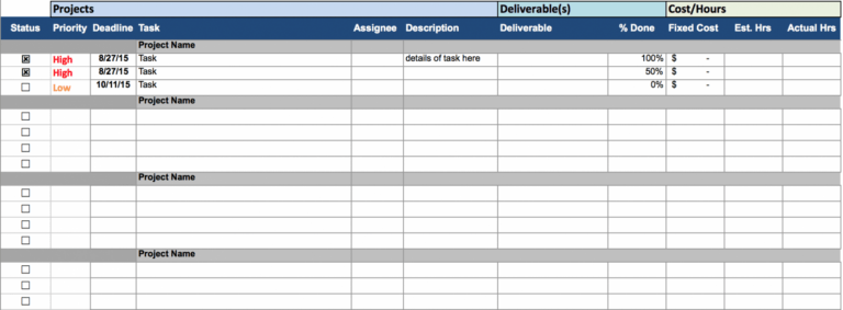 Sample Simple Project Plan Template 2 — Dbexcel Easy Simple Project ...