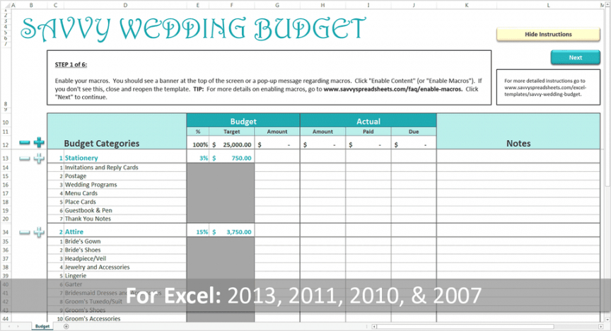 Sample Strategies For Creating A Realistic Wedding Budget Married ...