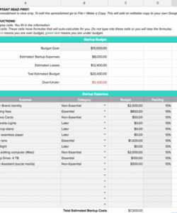 sample tech startup budget template monthly budget template for small business