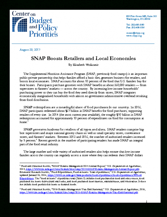editable snap boosts retailers and local economies  center on center on budget public priorities farm bill powerpoint template pdf