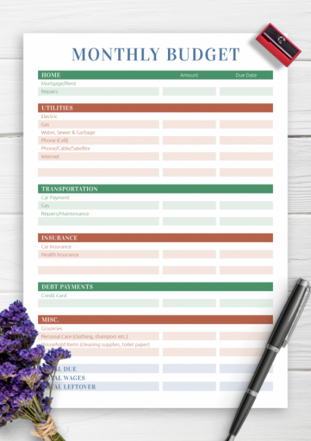 free download printable colored family budget template pdf actual and projected personal budget template blank excel