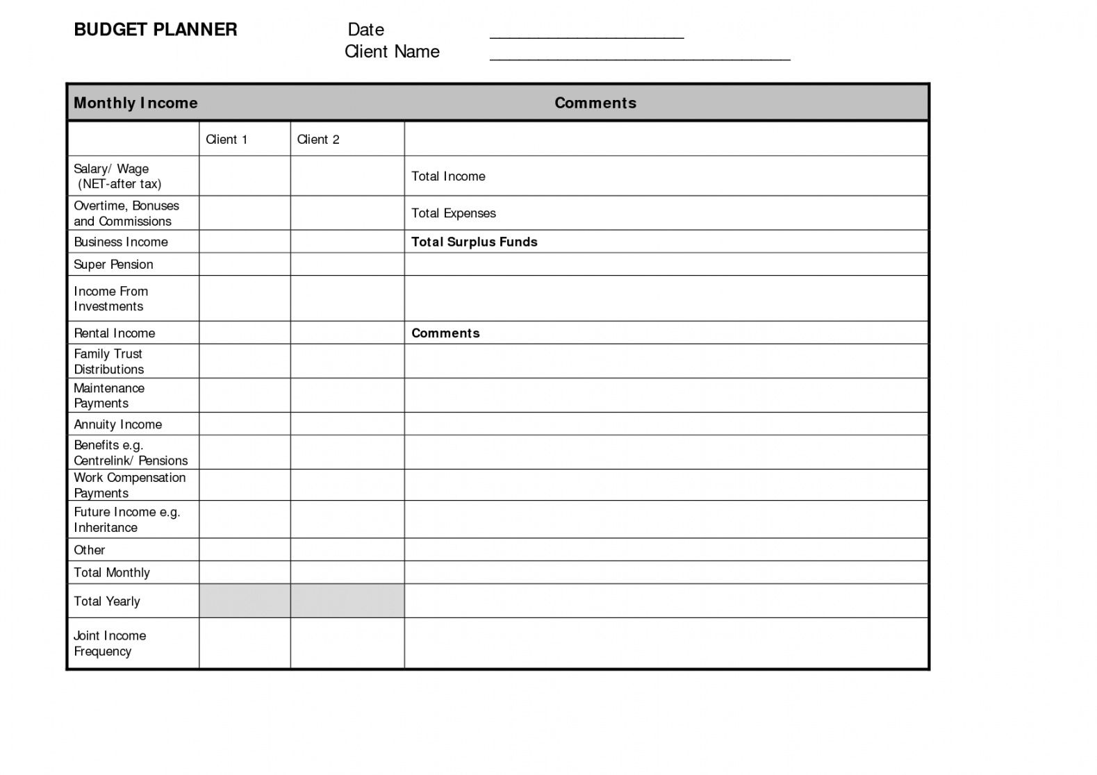 free free personal budget planner  resourcesaver for personal personal financial plan budget template example