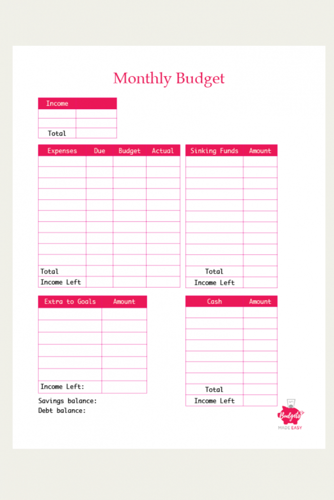 printable the most effective free monthly budget templates that will weekly budget template for married couple example