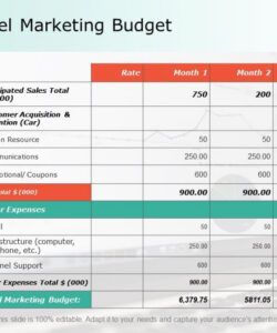 sample channel marketing budget ppt slides pictures  powerpoint budget proposal powerpoint template excel