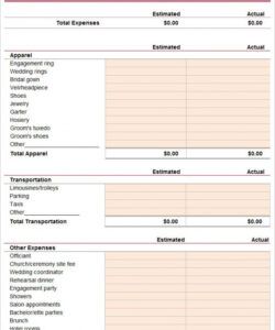 sample wedding budget template  11 free word excel &amp;amp; pdf wedding planning budget template sample