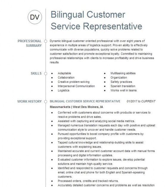 bilingual customer service representative resume example bilingual customer service representative job description template doc