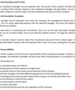 Spa Manager Job Description Template   Compliance Manager Job Description And Its Faq Room Surf Spa Manager Job Description Template 250x300 