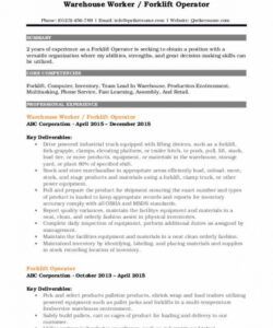 forklift operator resume samples  qwikresume senior warehouse operative job description template