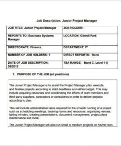 free 9 project manager job description templates  free technical product manager job description template and sample