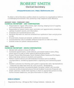 free clerical secretary resume samples  qwikresume light duty job description template doc