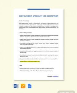 free digital media specialist job description  word it specialist job description template doc