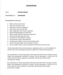 free free 10 sample porter job description samples in pdf  ms writing a position job description template pdf
