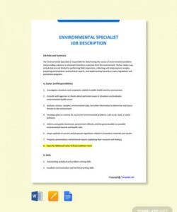 free free environmental specialist job addescription template it specialist job description template and sample