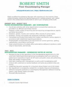 free housekeeping manager resume samples  qwikresume housekeeping supervisor job description template pdf