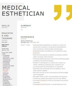 free medical esthetician resume example company name beauty therapist job description template