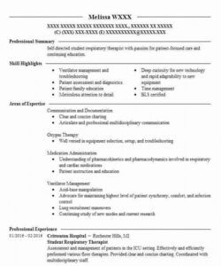 free respiratory therapist sample resume respiratory therapist job description template and sample