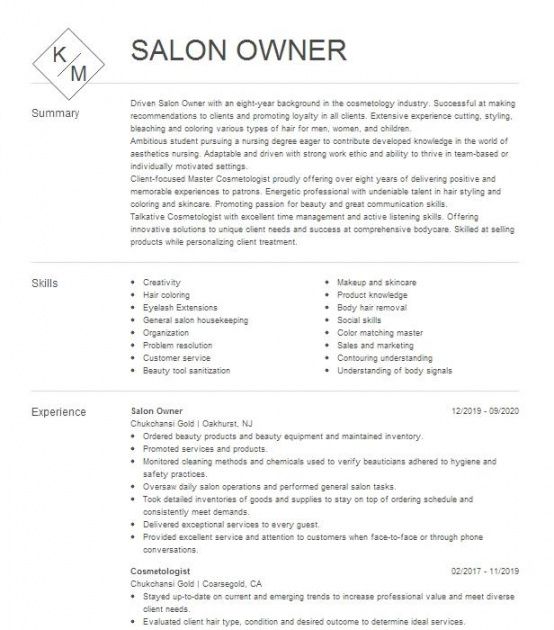 free salon ownercosmetologistmanager resume example a spa manager job description template doc