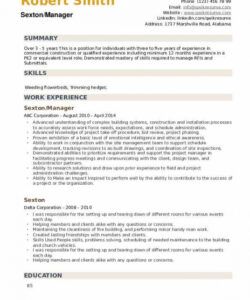 free sexton resume samples  qwikresume light duty job description template