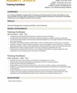 free training facilitator resume samples  qwikresume apprenticeship job description template doc