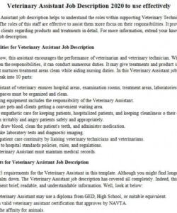 free veterinary assistant job description 2020 to use veterinary technician job description template pdf