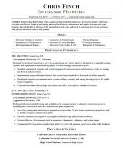 journeyman electrician resume sample  monster apprenticeship job description template doc