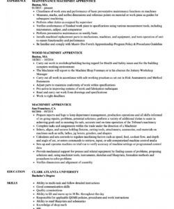 machinist apprentice resume samples  velvet jobs apprenticeship job description template