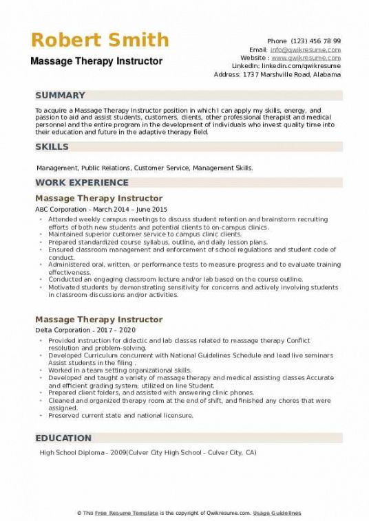 massage therapy instructor resume samples  qwikresume beauty therapist job description template and sample