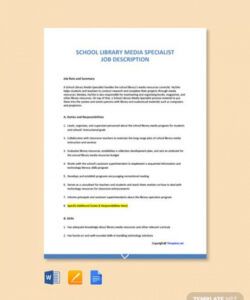 school library media specialist job description template it specialist job description template doc