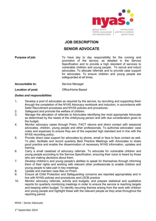 Patient Advocate Job Description Template