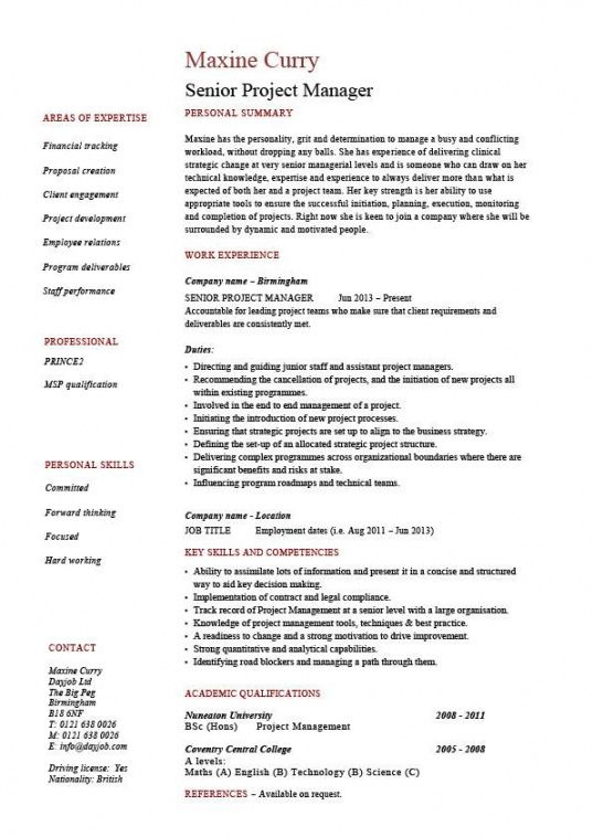 senior project manager resume sample example references manufacturing project manager job description template