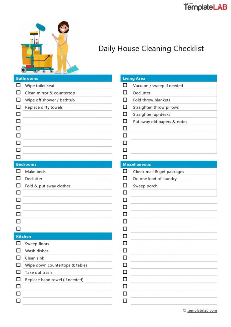 10 Restaurant Kitchen Cleaning Checklist Template Office Toilet ...