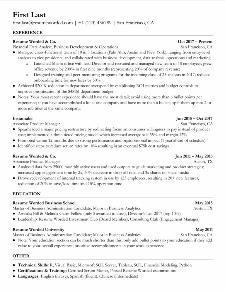 6 data analyst resume examples for 2021 resume worded data analyst job