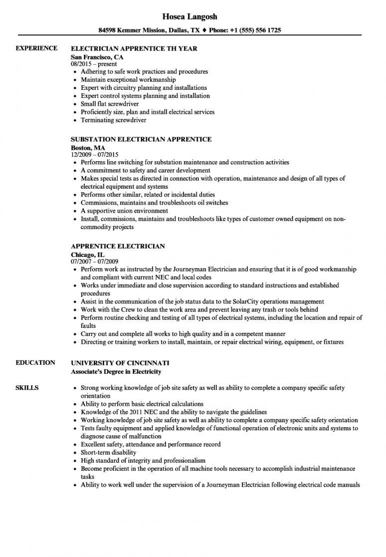 apprentice electrician resume template  mryn ism journeyman electrician job description template