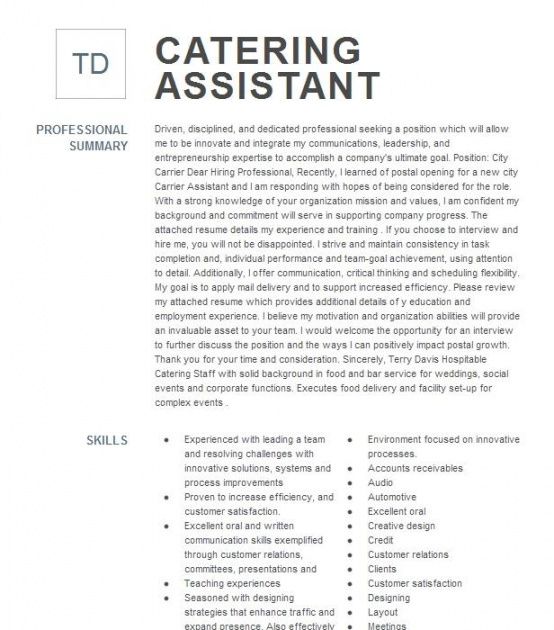 busserserver assistantcatering assistant resume example kitchen assistant job description template doc