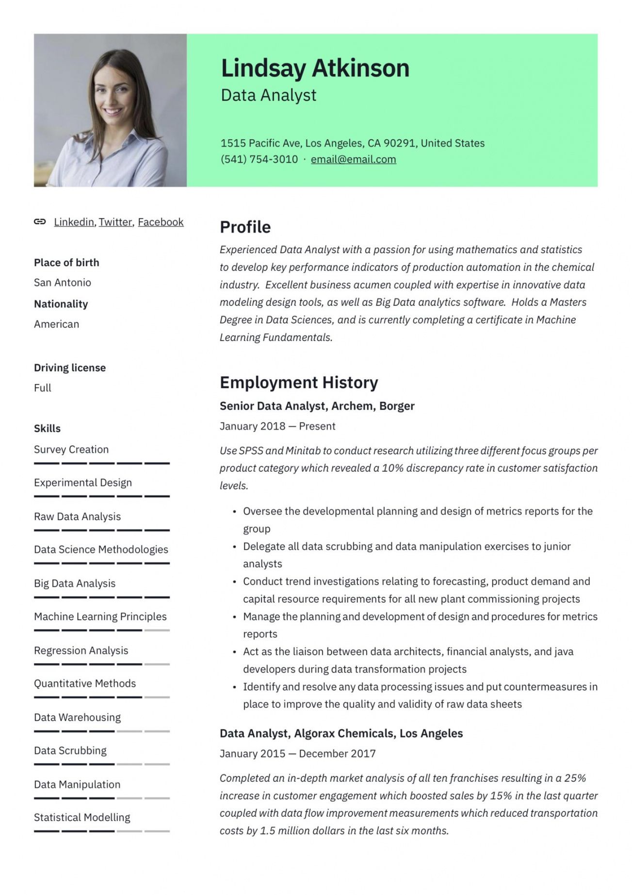 data analyst resume &amp; writing guide  19 examples  word data analyst job description template and sample