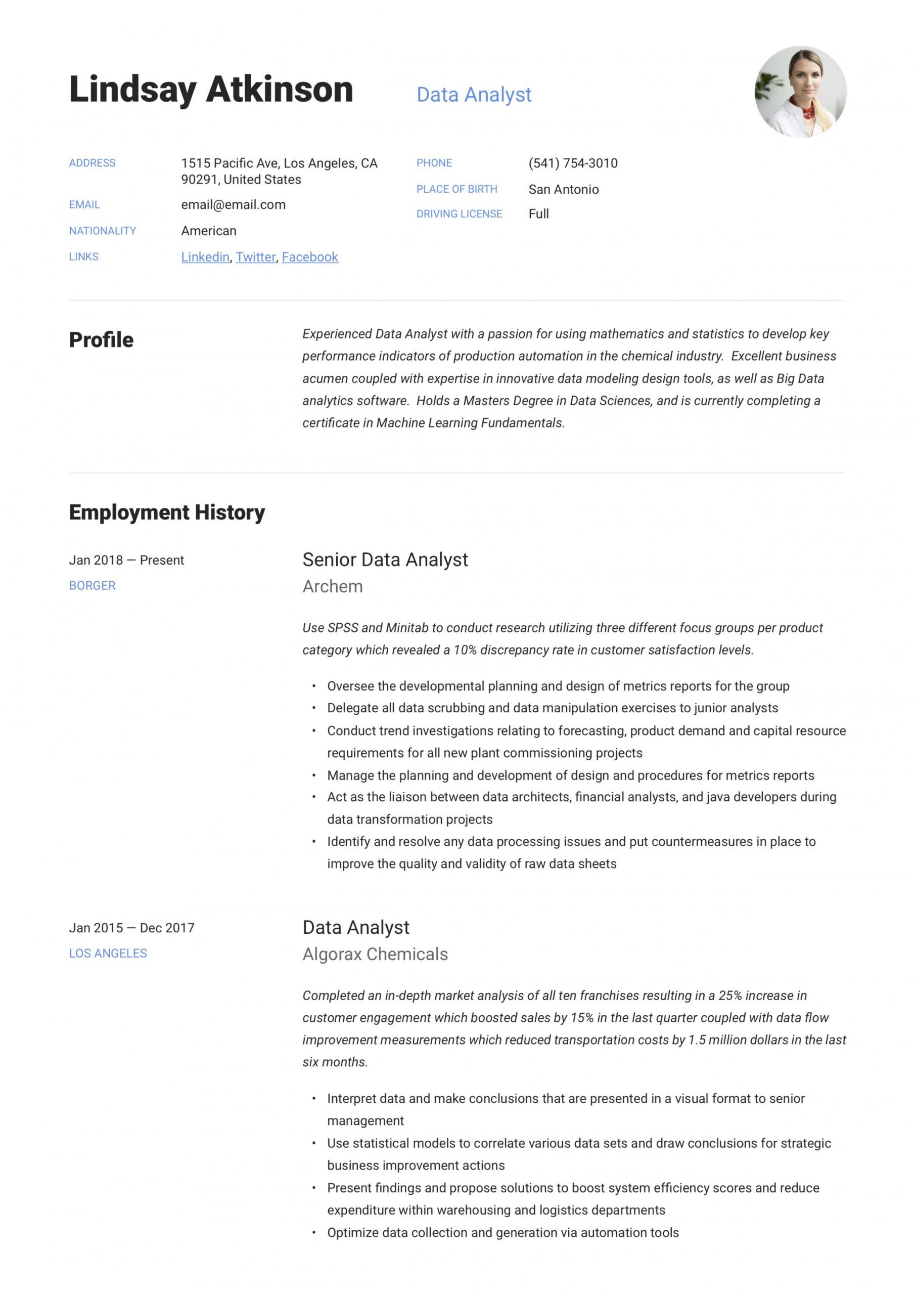 data analyst resume &amp; writing guide  19 examples  word data analyst job description template