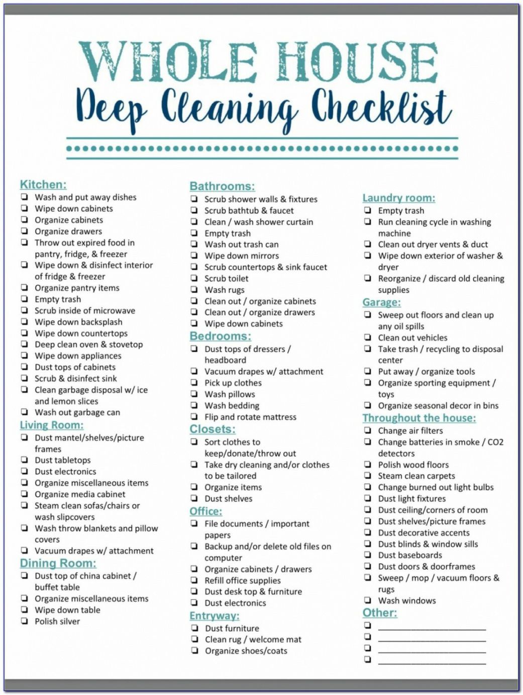 deep cleaning checklist template pdf sample  malnadhomes business cleaning cleaners checklist template