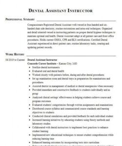 dental assistant instructor resume example national dental dental hygienist job description template