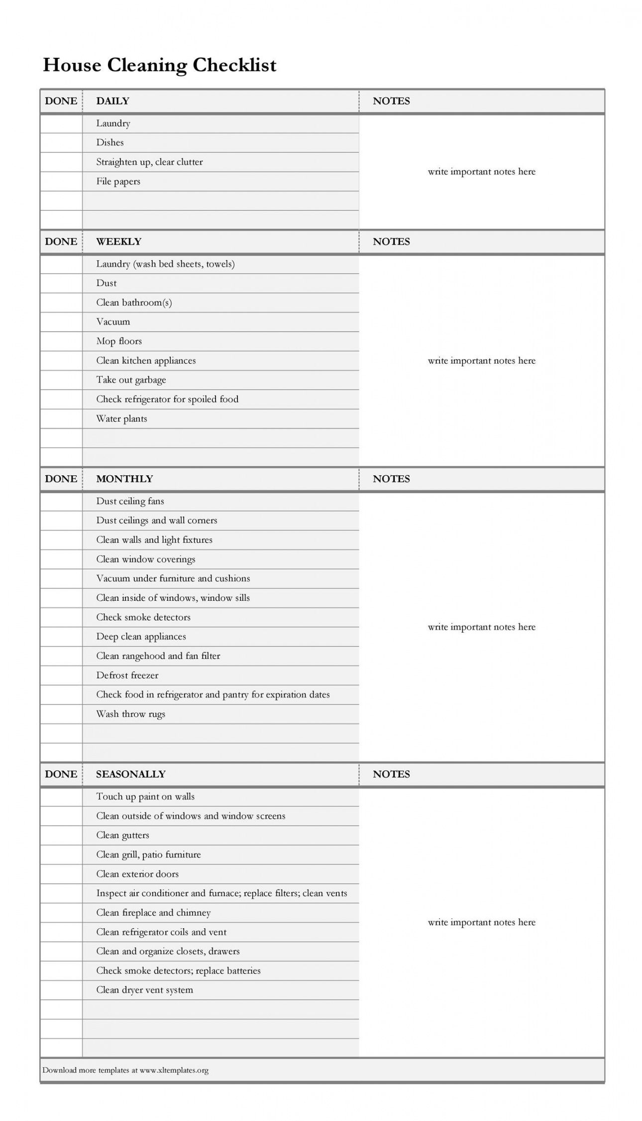 editable 40 printable house cleaning checklist templates ᐅ templatelab daily office cleaning checklist template samples