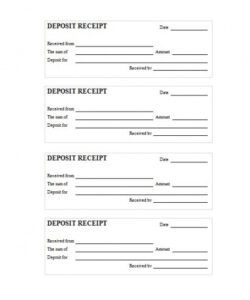 editable deposit receipt dog deposit template example