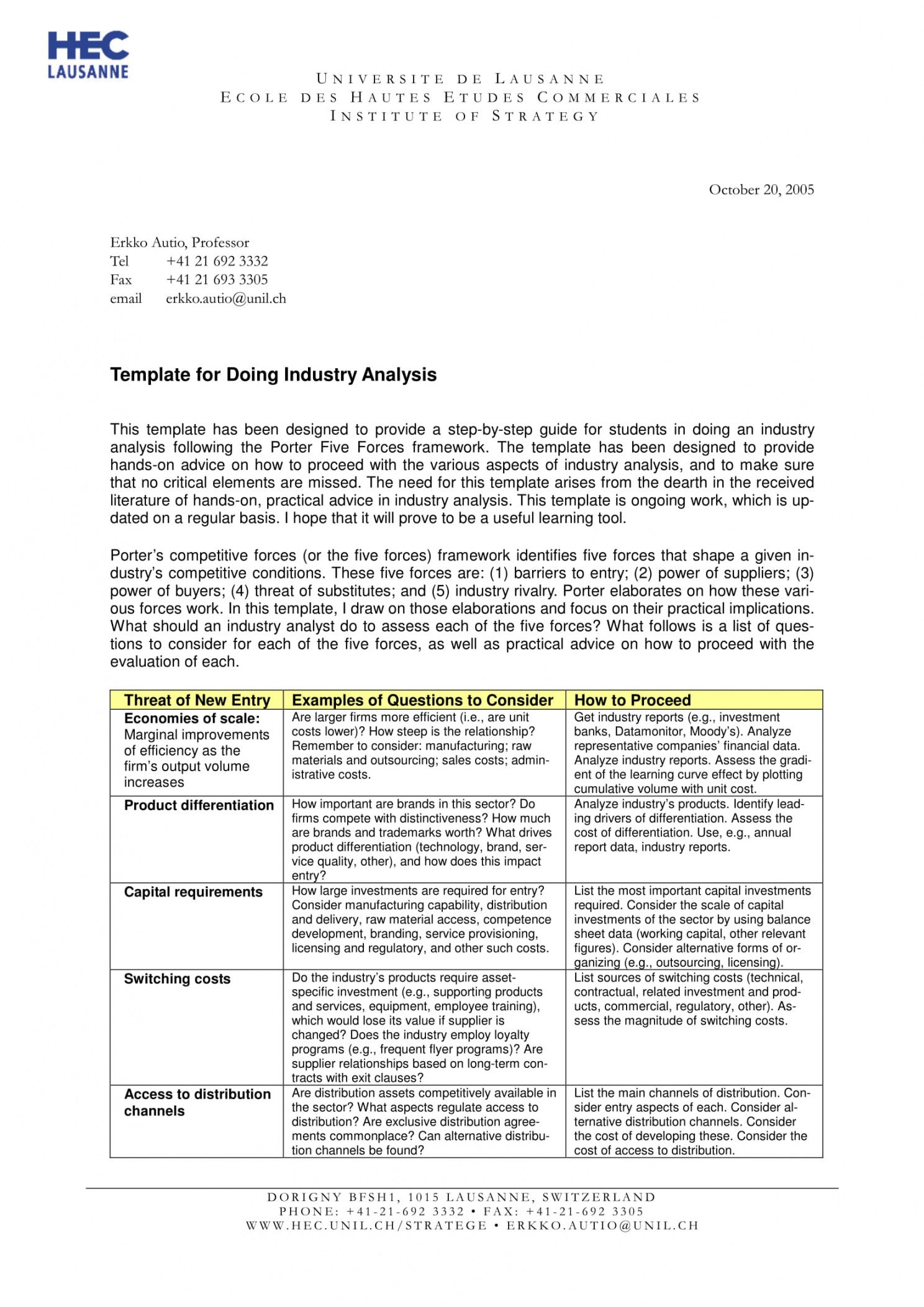 editable industry analysis report template  cumed business rules analysis template sample