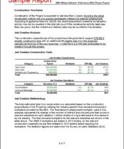 editable preliminary eb5 project report guaranteed analysis template sample