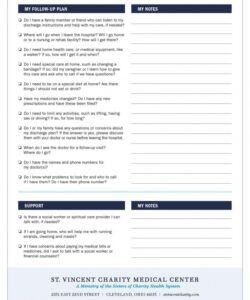 free 900565  my hospital checklist nursing hospital discharge checklist template doc